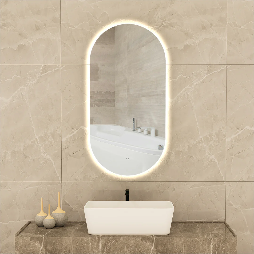 Ellia Oval Touchless 450 x 900 LED Mirror - Three Light Temperatures