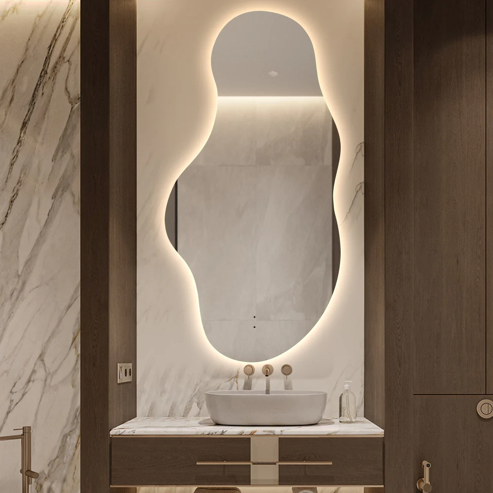 Evara Touchless 600 x 1200 Asymmetrical LED Mirror - Three Light Temperatures