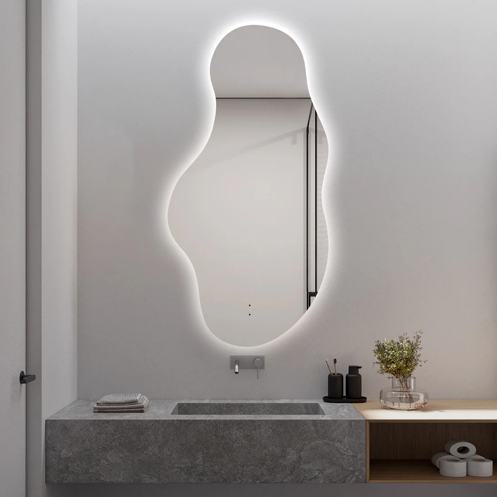Evara Touchless 600 x 1200 Asymmetrical LED Mirror - Three Light Temperatures - Image 3