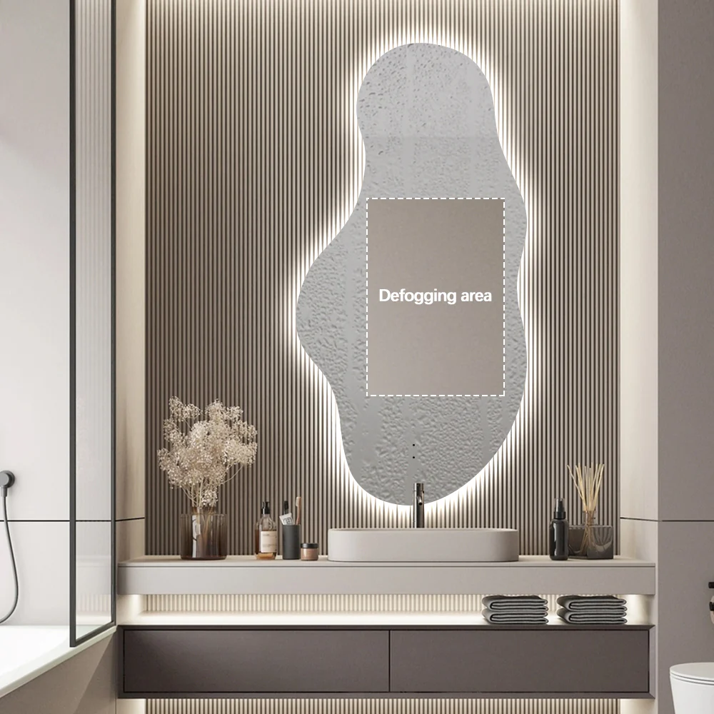 Evara Touchless 600 x 1200 Asymmetrical LED Mirror - Three Light Temperatures - Image 6