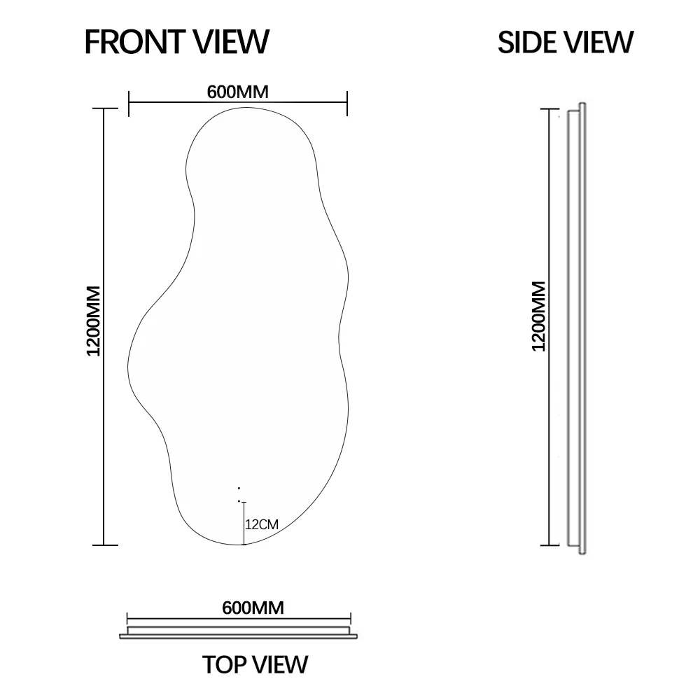 Evara Touchless 600 x 1200 Asymmetrical LED Mirror - Three Light Temperatures - Image 7