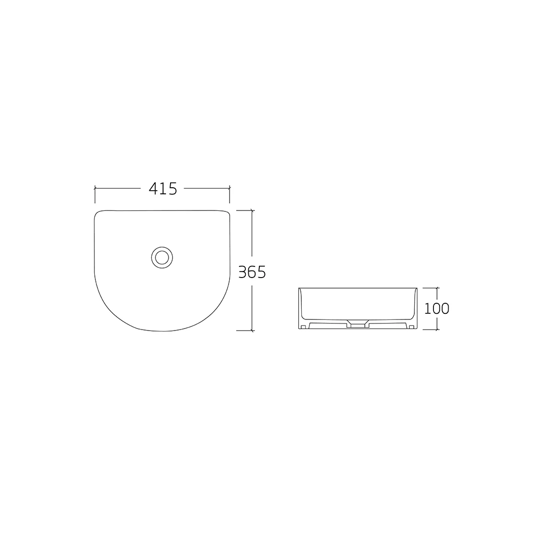 Evia 415 Matte White Arched Fluted Above Counter Basin - Image 2