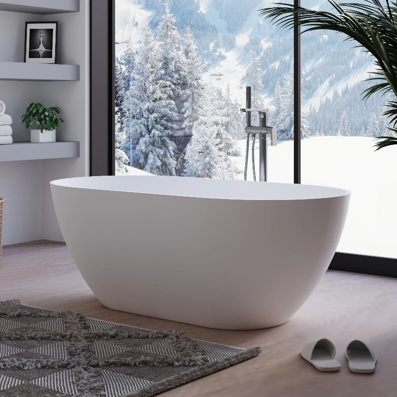 Fiora 1750mm Stone Matte White Freestanding Bath Tub