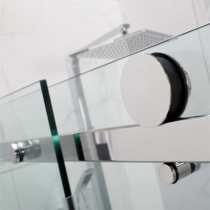 Frameless Adjustable Over Bath Wall to Wall Sliding Shower Screen - Image 4
