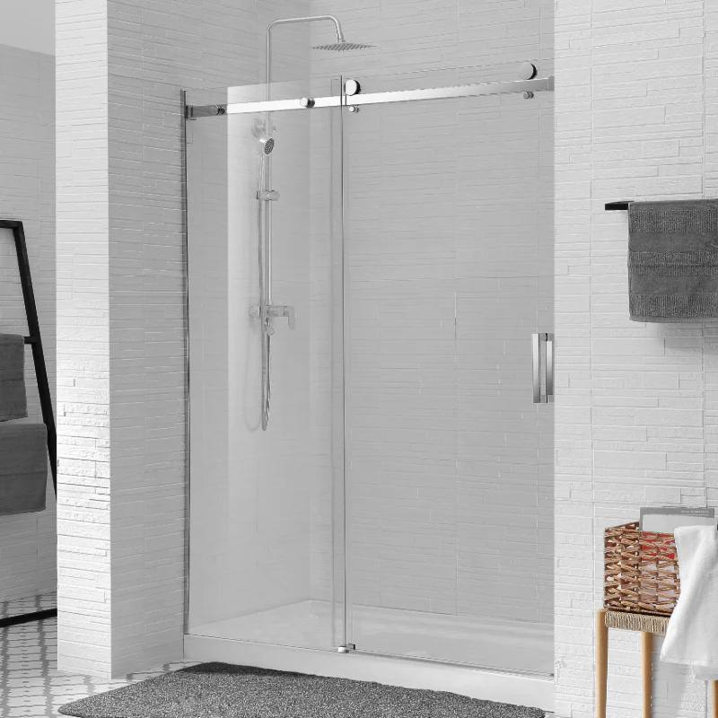 Frameless Adjustable Wall to Wall Sliding Shower Screen - Image 2