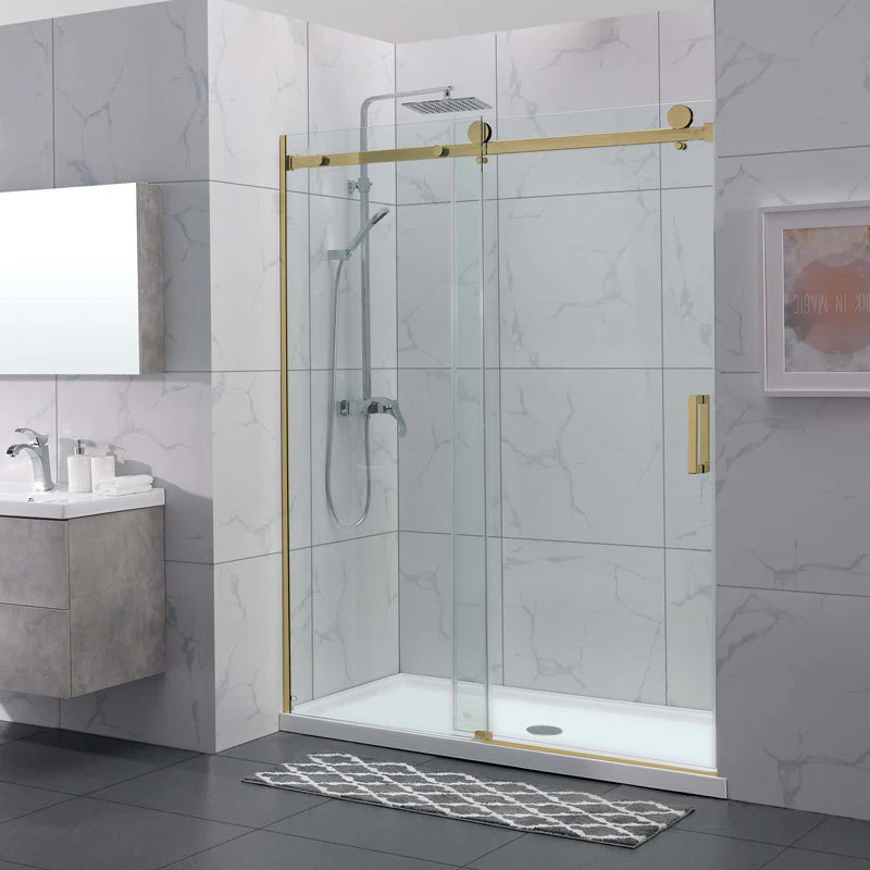 Frameless Adjustable Wall to Wall Sliding Shower Screen - Image 3