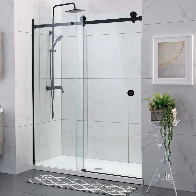 Frameless Adjustable Wall to Wall Sliding Shower Screen - Image 7