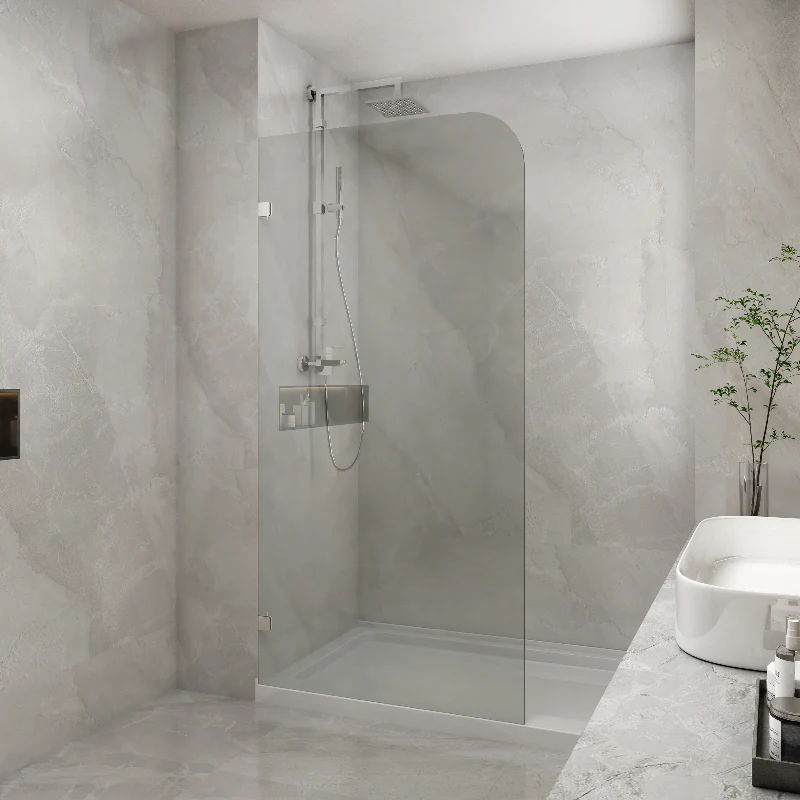 Frameless Fixed Panel Shower Screen Curved Edge - Image 2