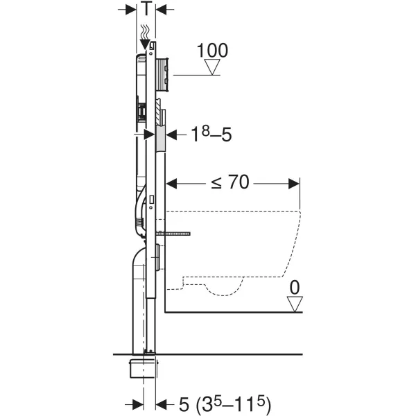 Geberit Sigma 8 Wall Hung Cistern - Wall Hung Frame - Image 4