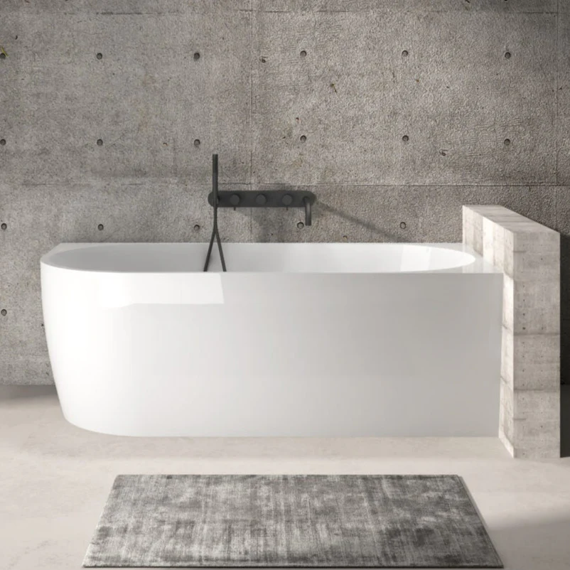 Gina 1700 Right Corner Fit Matte White Freestanding Bath Tub