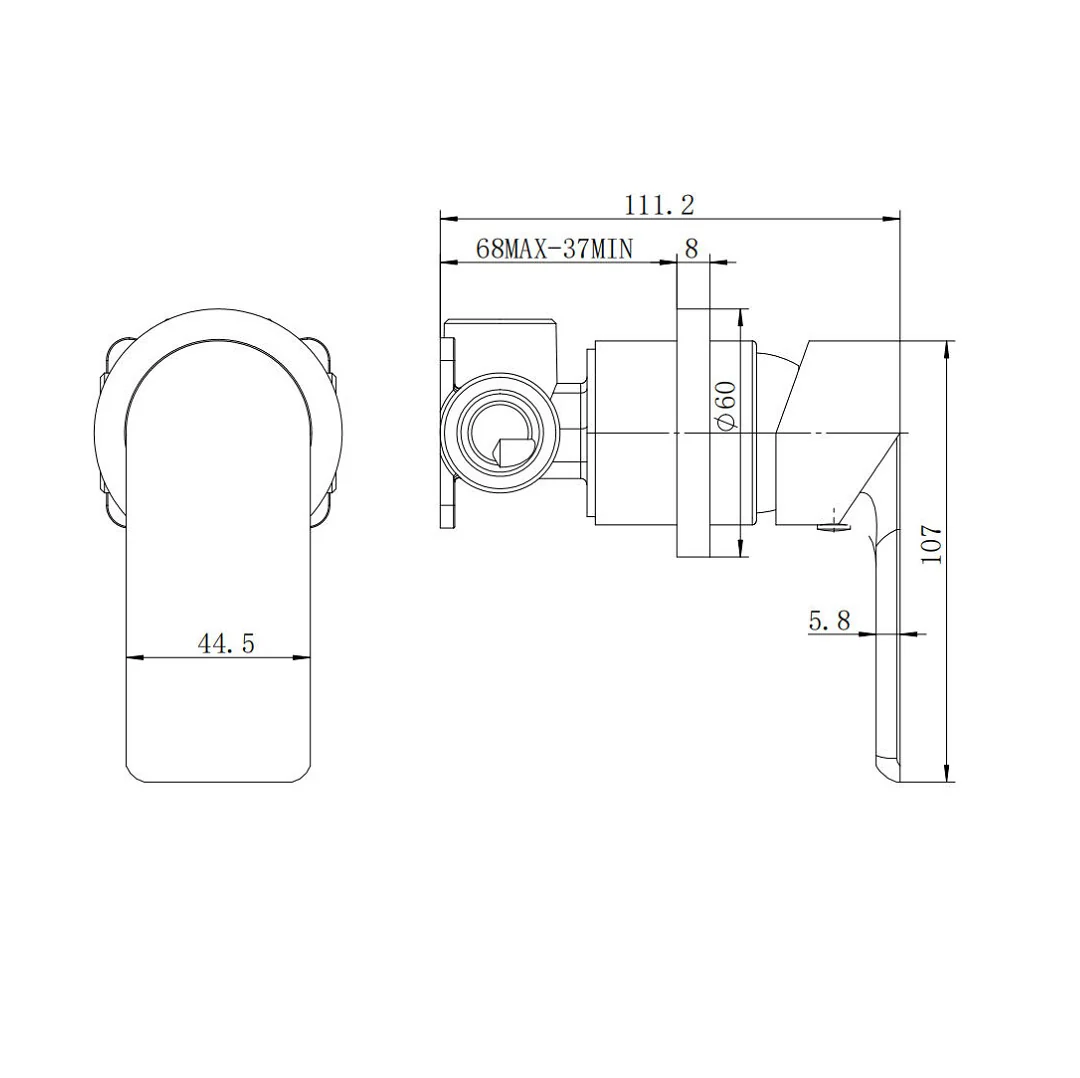Glamour Gun Metal Wall Mixer Round Back Plate - Image 2