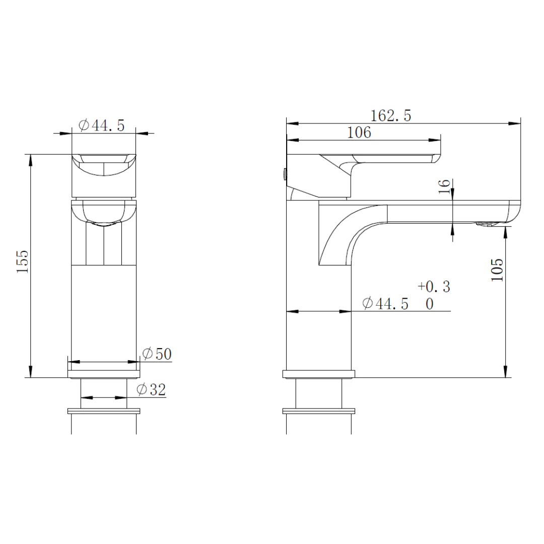 Glamour Matte Black Basin Mixer - Image 2