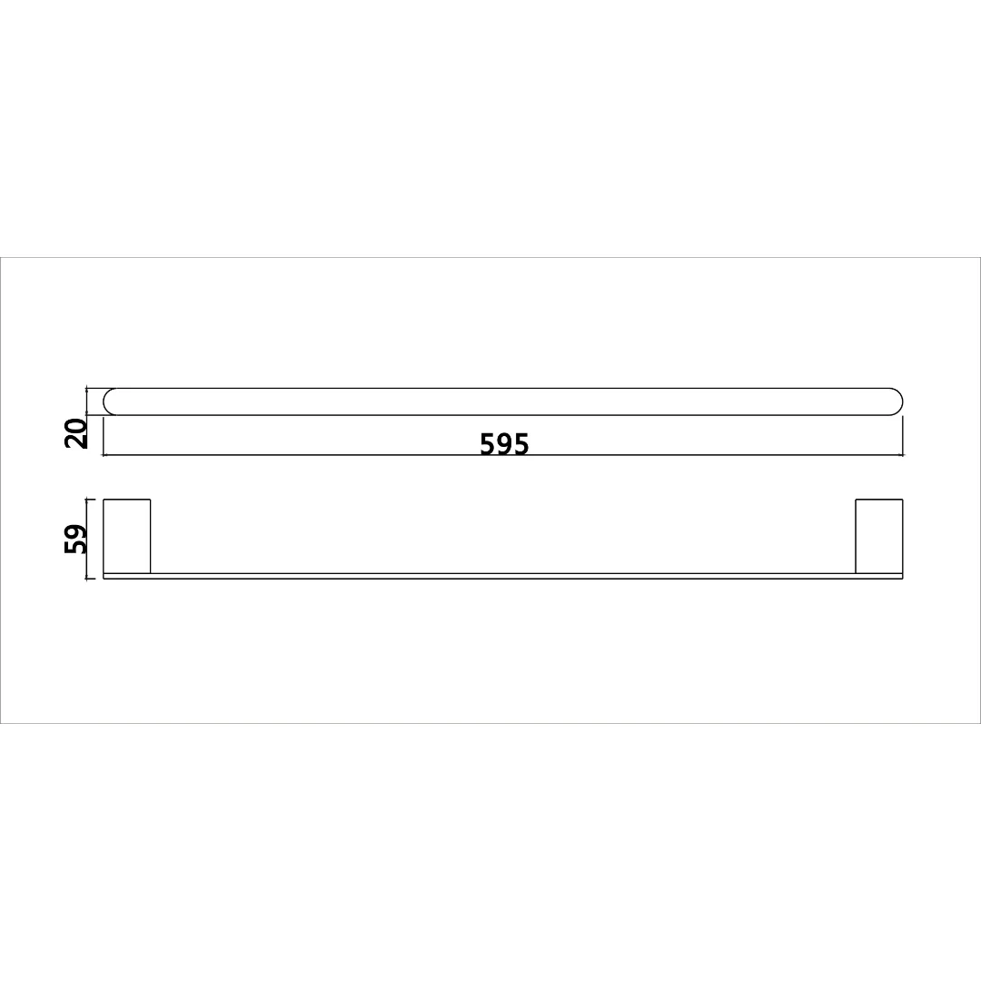 Glamour Chrome 600mm Single Towel Rail - Image 2