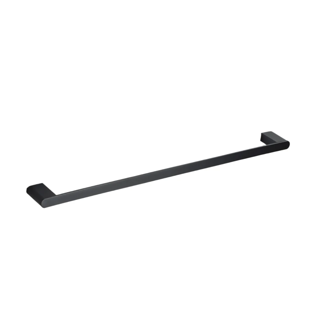 Glamour Matte Black 600mm Single Towel Rail