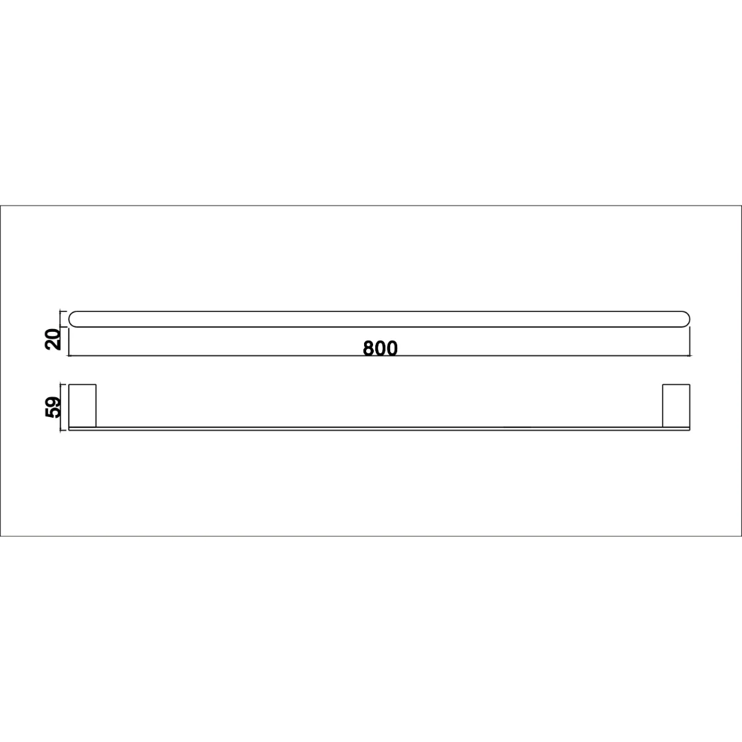 Glamour Chrome 800mm Single Towel Rail - Image 2