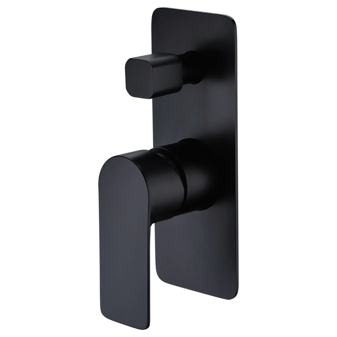 Glamour Matte Black Wall Diverter Mixer