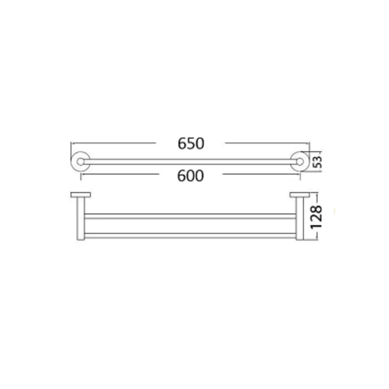 Hali 600 Brushed Gold Double Towel Rail - Image 2