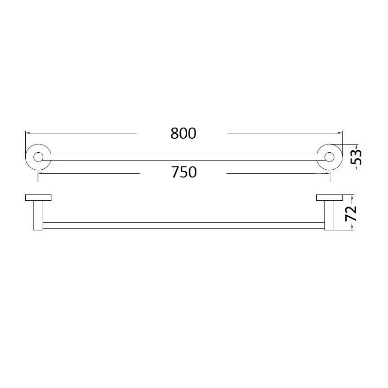Hali 600 Gun Metal Single Towel Rail - Image 2