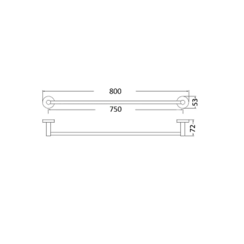 Hali 750 Brushed Nickel Single Towel Rail - Image 2