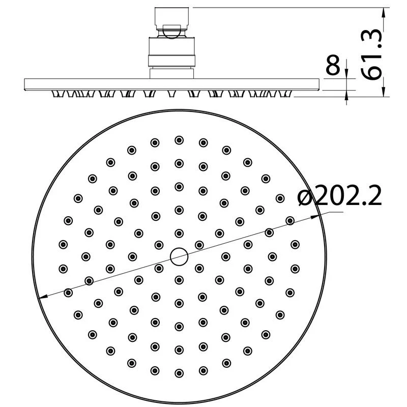 Hali Brushed Gold Round 200mm Shower Head - Image 2