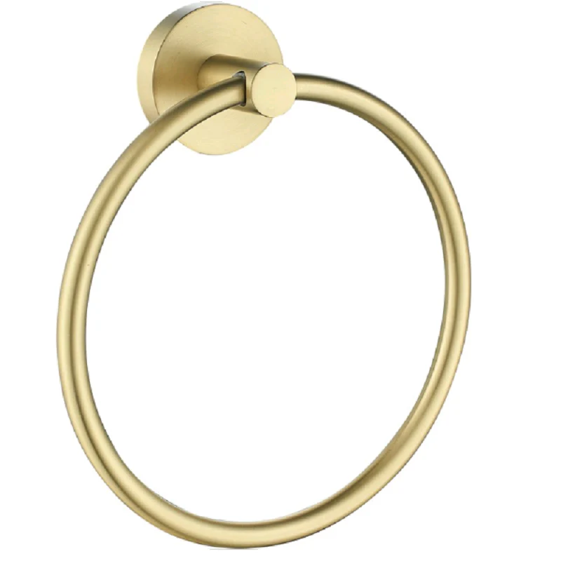 Hali Brushed Gold Towel Ring