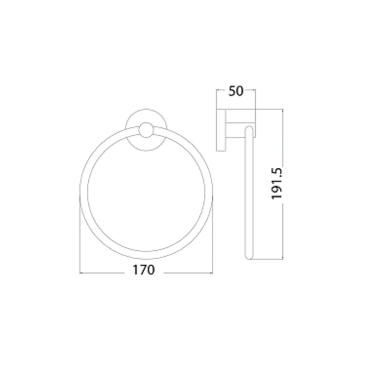 Hali Gun Metal Towel Ring - Image 2