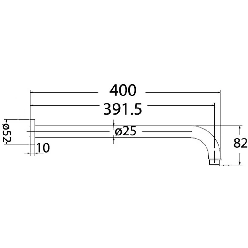 Hali Brushed Nickel Shower Arm - Image 2