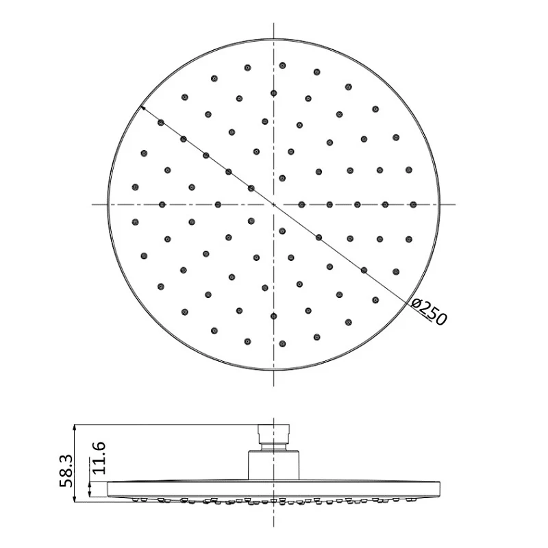 Hali Gun Metal Grey Round 250mm Shower Head - Image 2