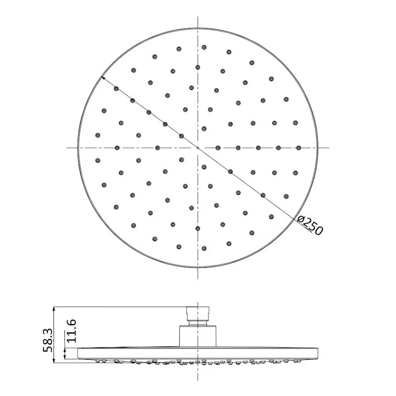 Hali Matte Black 250mm Shower Head - Image 2