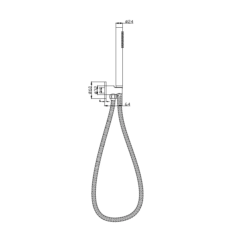 Hali Slim Gun Metal Hand Held Shower Rail - Image 2