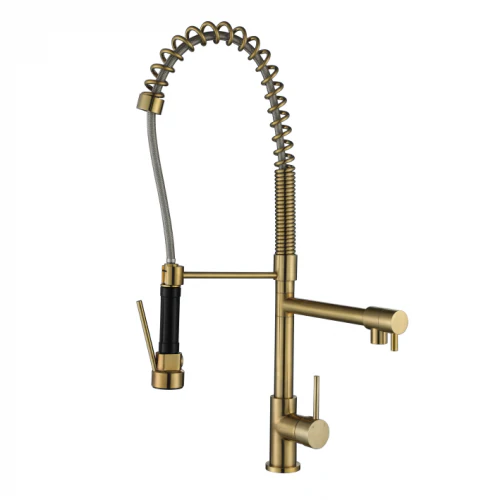 Halo Multifunction Spring Kitchen Mixer - Brushed Gold