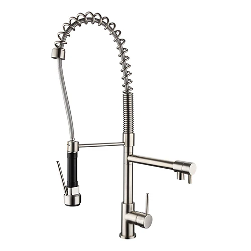 Halo Multifunction Spring Kitchen Mixer - Warm Brushed Nickel