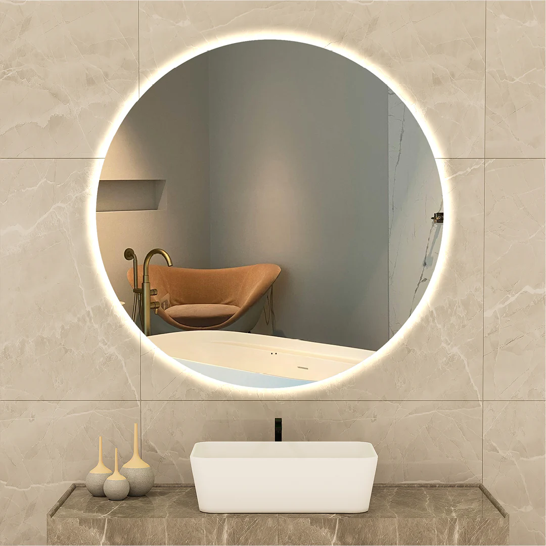 Halo Round Touchless 900 LED Mirror - Three Light Temperatures
