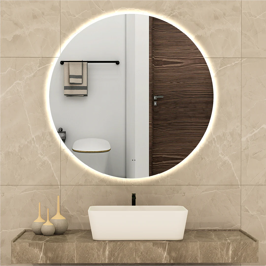 Halo Round Touchless 800 LED Mirror - Three Light Temperatures