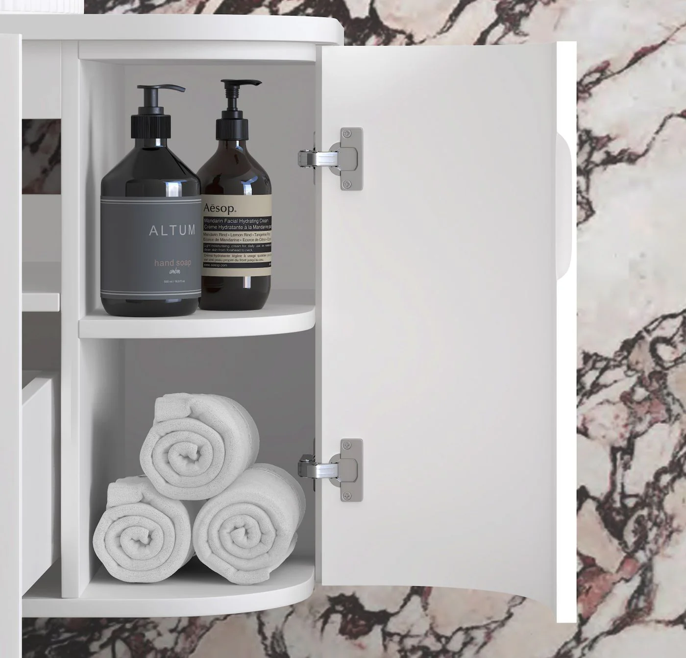 Hampshire 1500mm Curved Double Matte White Wall Hung Vanity - Image 3