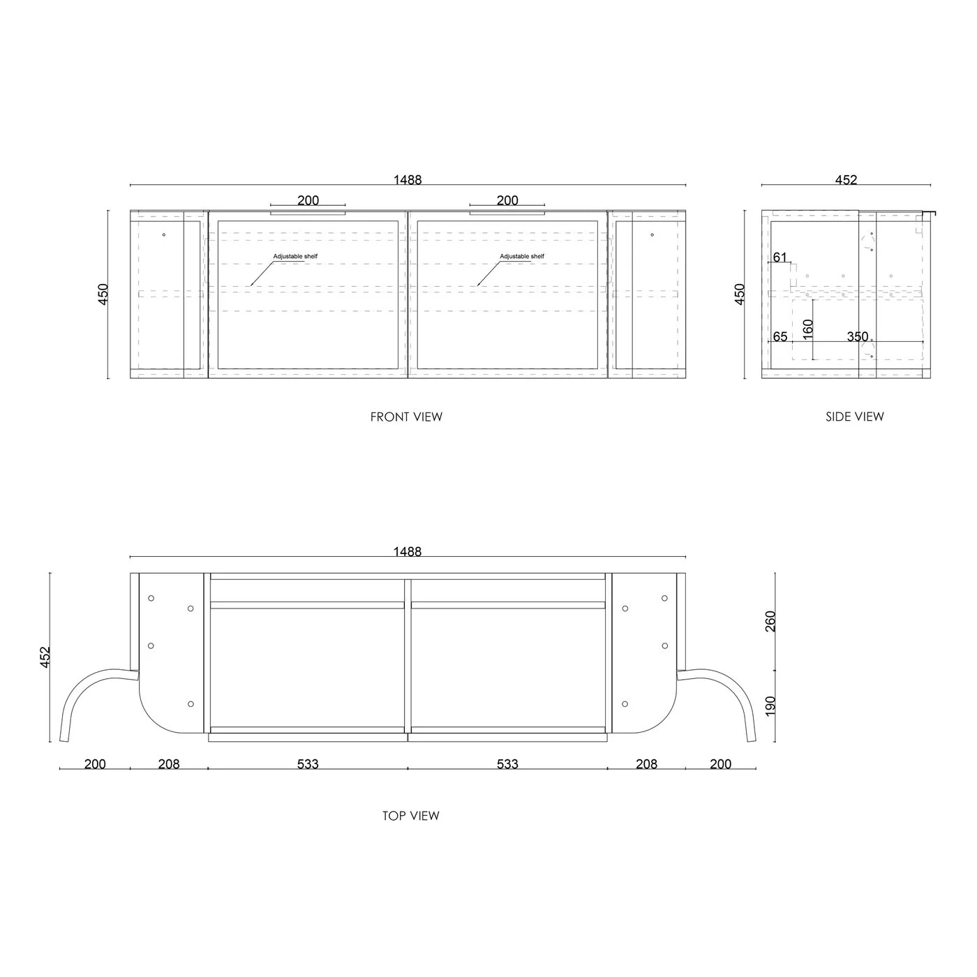 Hampshire 1500mm Curved Double Matte White Wall Hung Vanity - Image 5