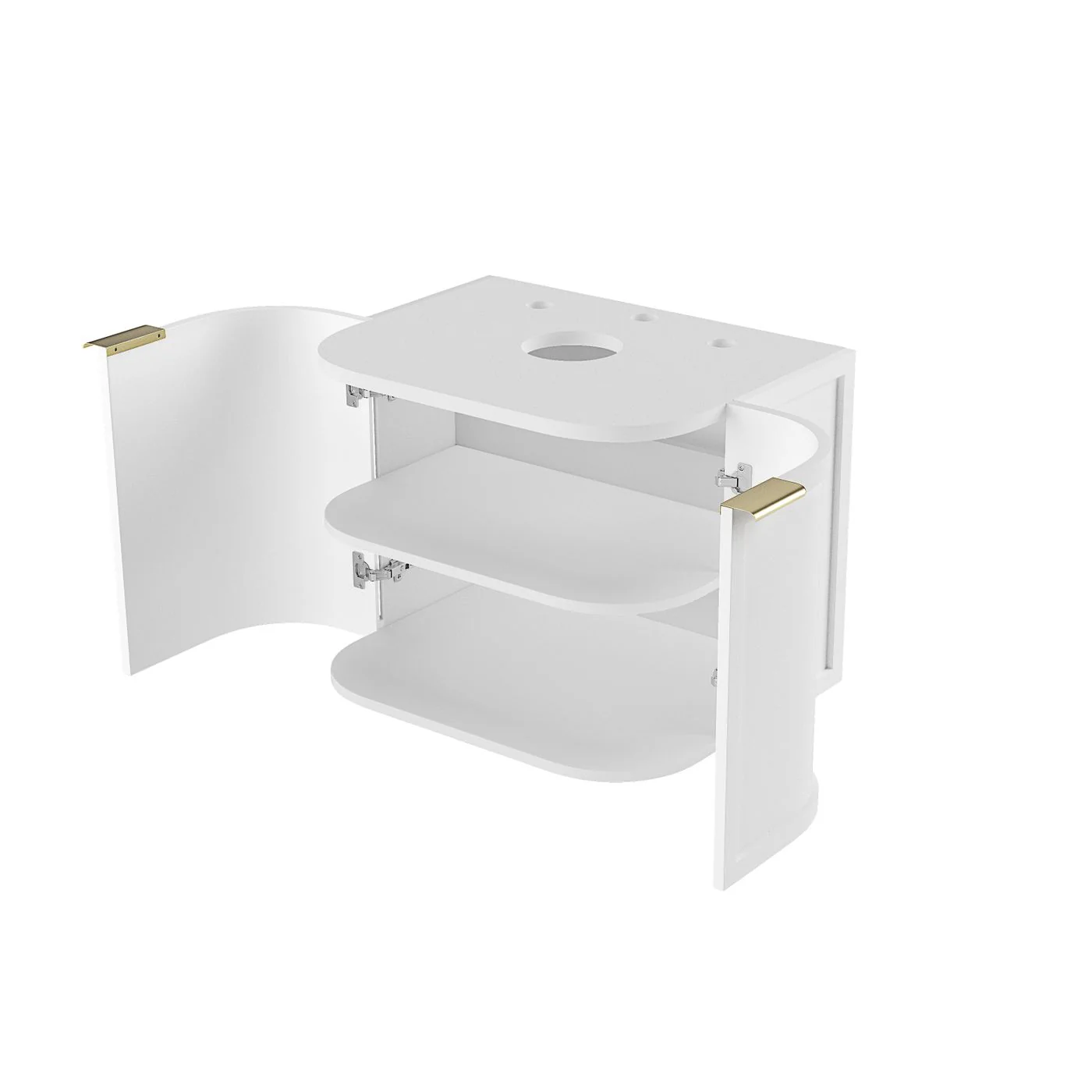 Hampshire 600mm Curved Matte White Wall Hung Vanity - Image 4