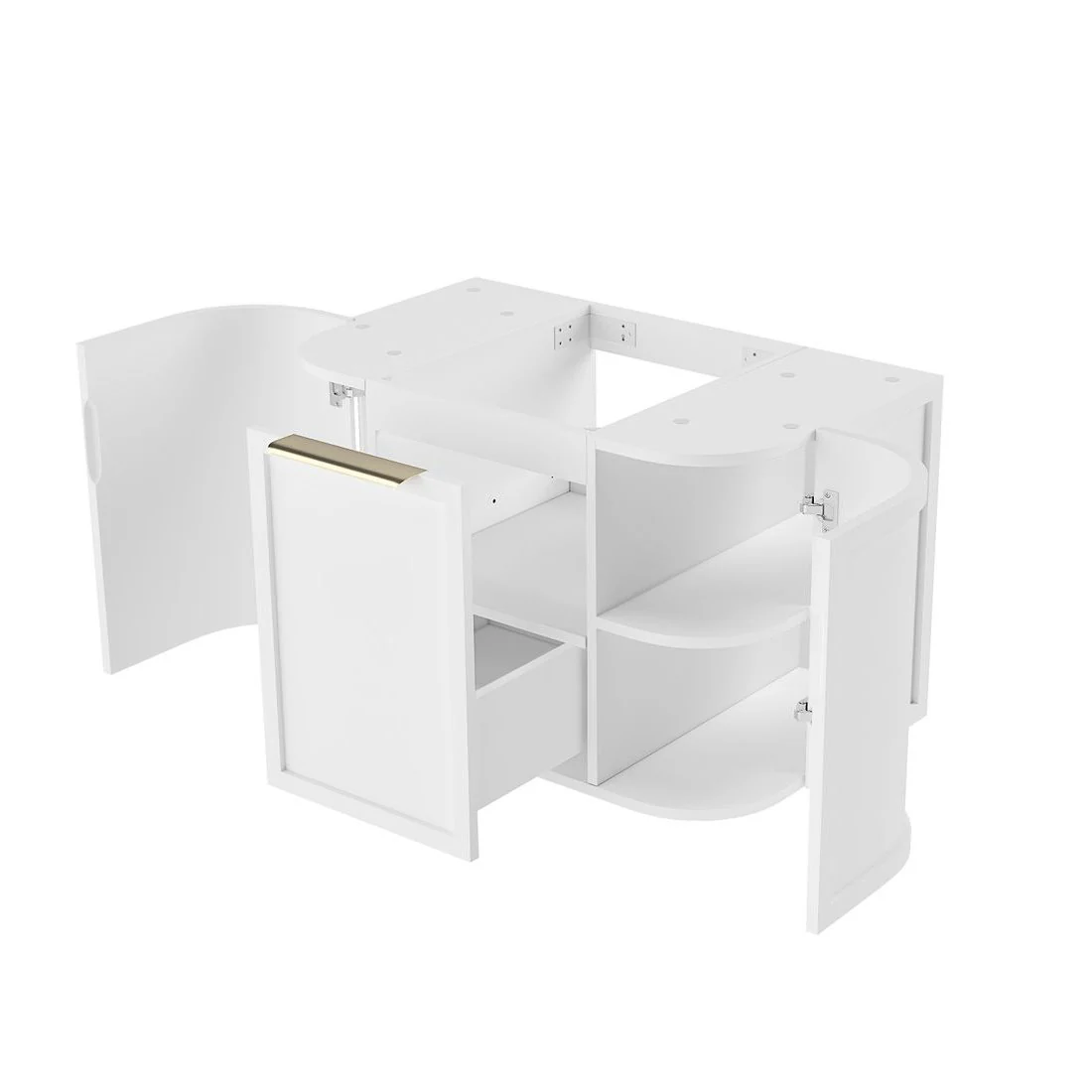 Hampshire 750mm Curved Matte White Wall Hung Vanity - Image 5