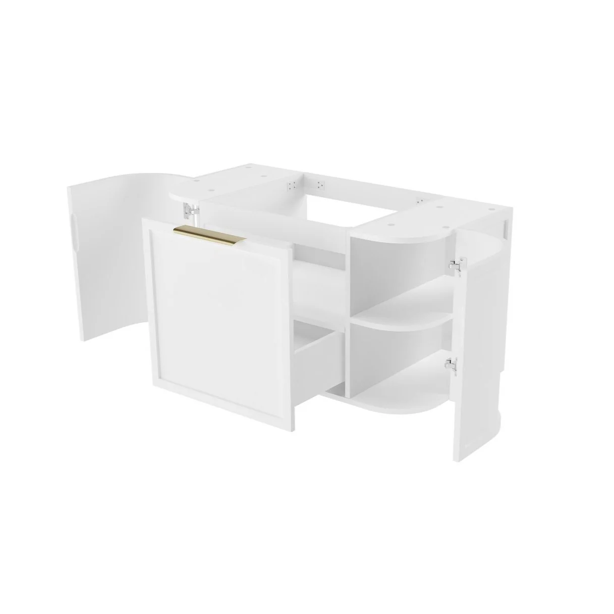 Hampshire 900mm Curved Matte White Wall Hung Vanity - Image 5
