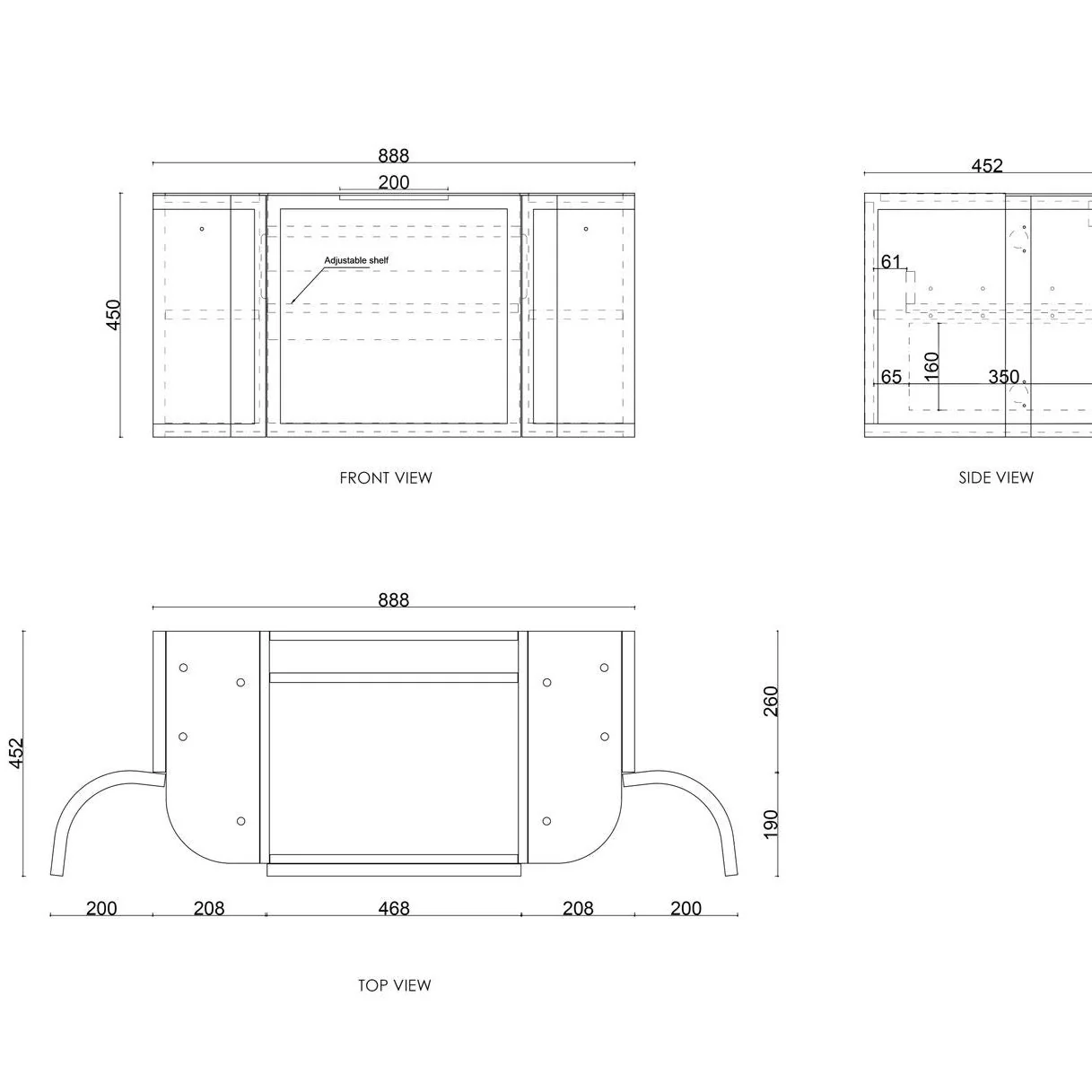 Hampshire 900mm Curved Matte White Wall Hung Vanity - Image 6