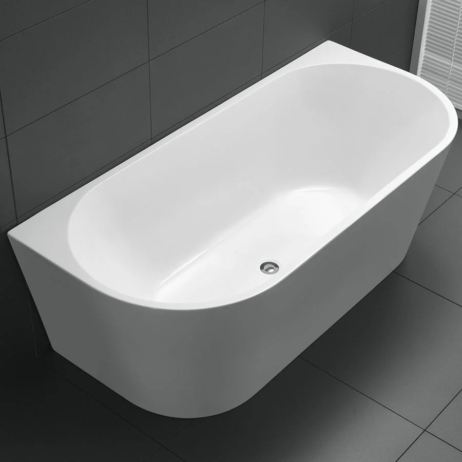 Harmony Round 1700mm Gloss White Back to Wall Freestanding Bath