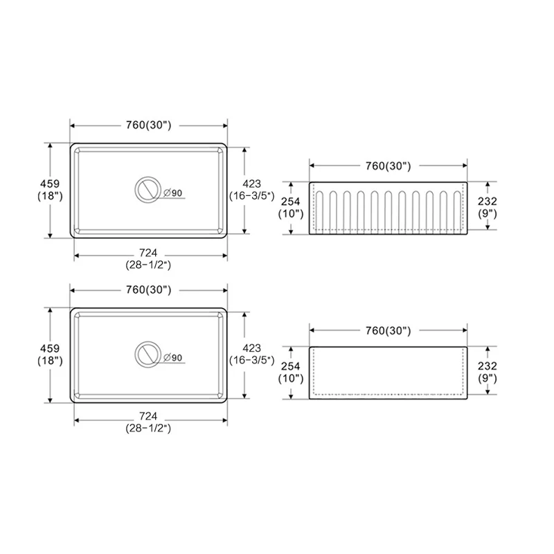 Harrington 760 Butler Kitchen & Laundry Sink - Image 4