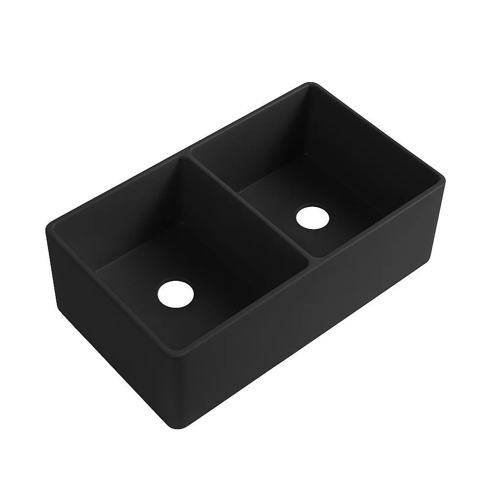 Harrington 835 Matte Black Double Bowl Butler Kitchen Sink - Image 2