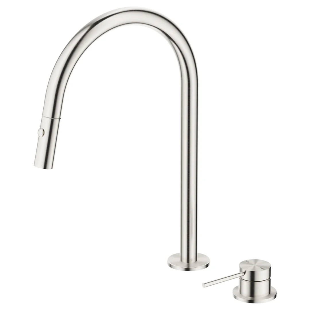 Mica Brushed Nickel Pull-Out Hob Mixer Set - Image 2