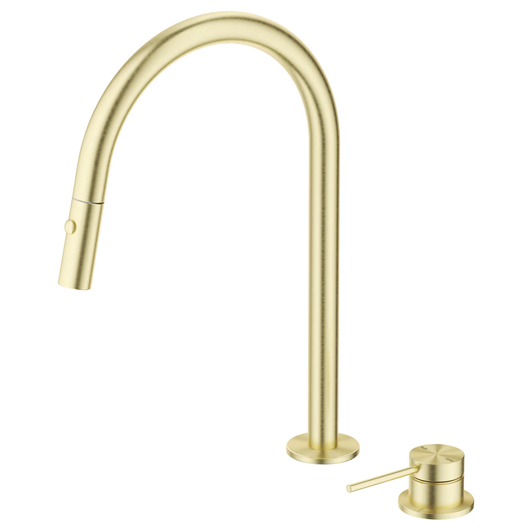 Mica French Gold Pull-Out Hob Mixer Set