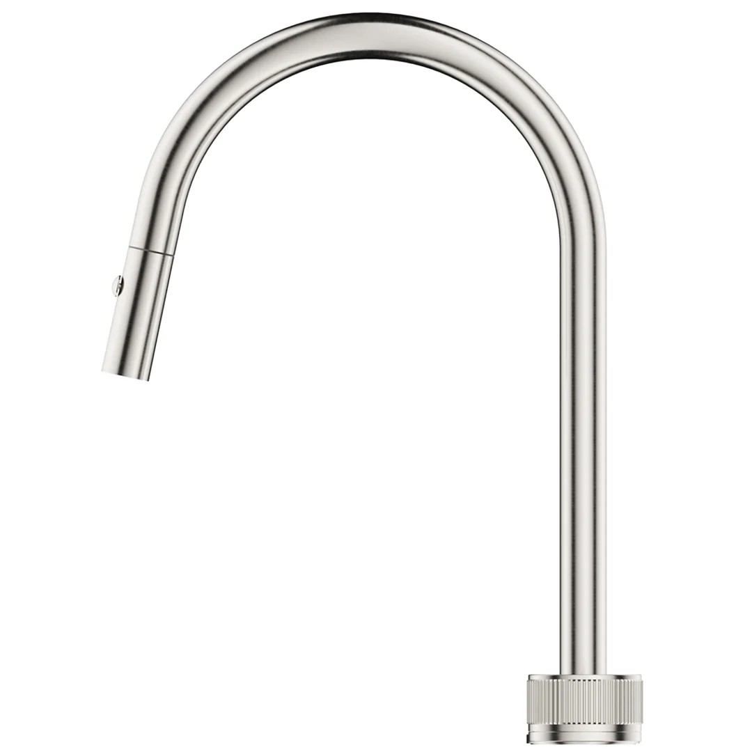 Mica Brushed Nickel Fluted Pull-Out Hob Mixer Set - Image 2