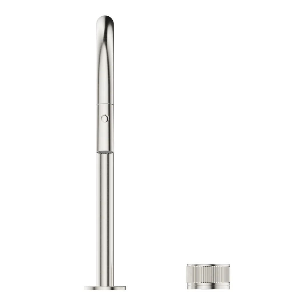 Mica Brushed Nickel Fluted Pull-Out Hob Mixer Set - Image 3