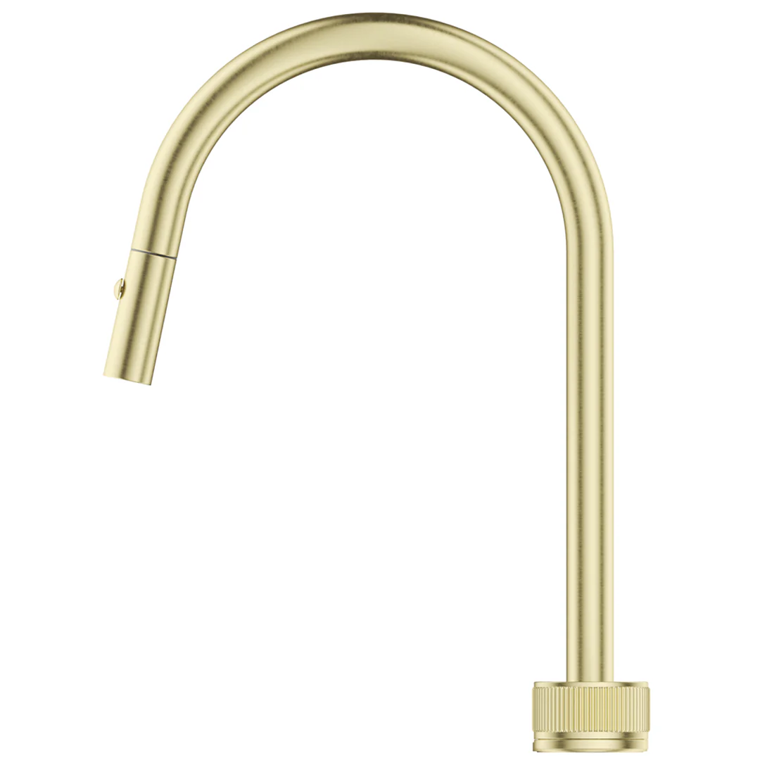 Mica French Gold Fluted Pull-Out Hob Mixer Set - Image 2