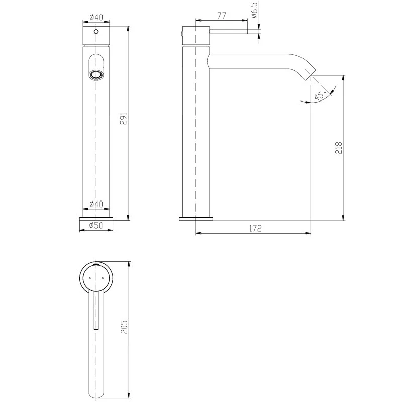 Ikon Hali Black Tall Basin Mixer - Image 2
