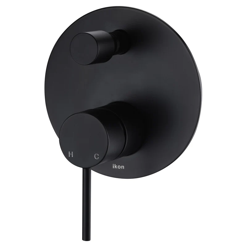 Ikon Hali Black Wall Diverter